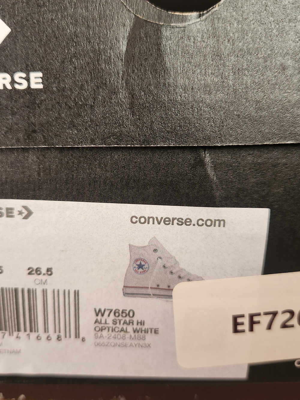 Converse Chuck Taylor All Star High Top - White with Red & Navy Trim - Picture 5 of 5
